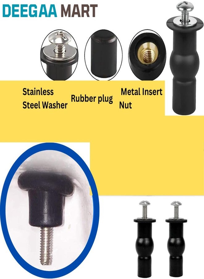 DEEGAA MART براغي تثبيت مقعد المرحاض من ديجا مارت مع غسالة مطاطية، إغلاق هيدروليكي ناعم، براغي توسيع مصنوعة من المطاط، مجموعة تركيب مقعد المرحاض العالمية (عبوة من قطعتين) (مقاس 40) - Image 3